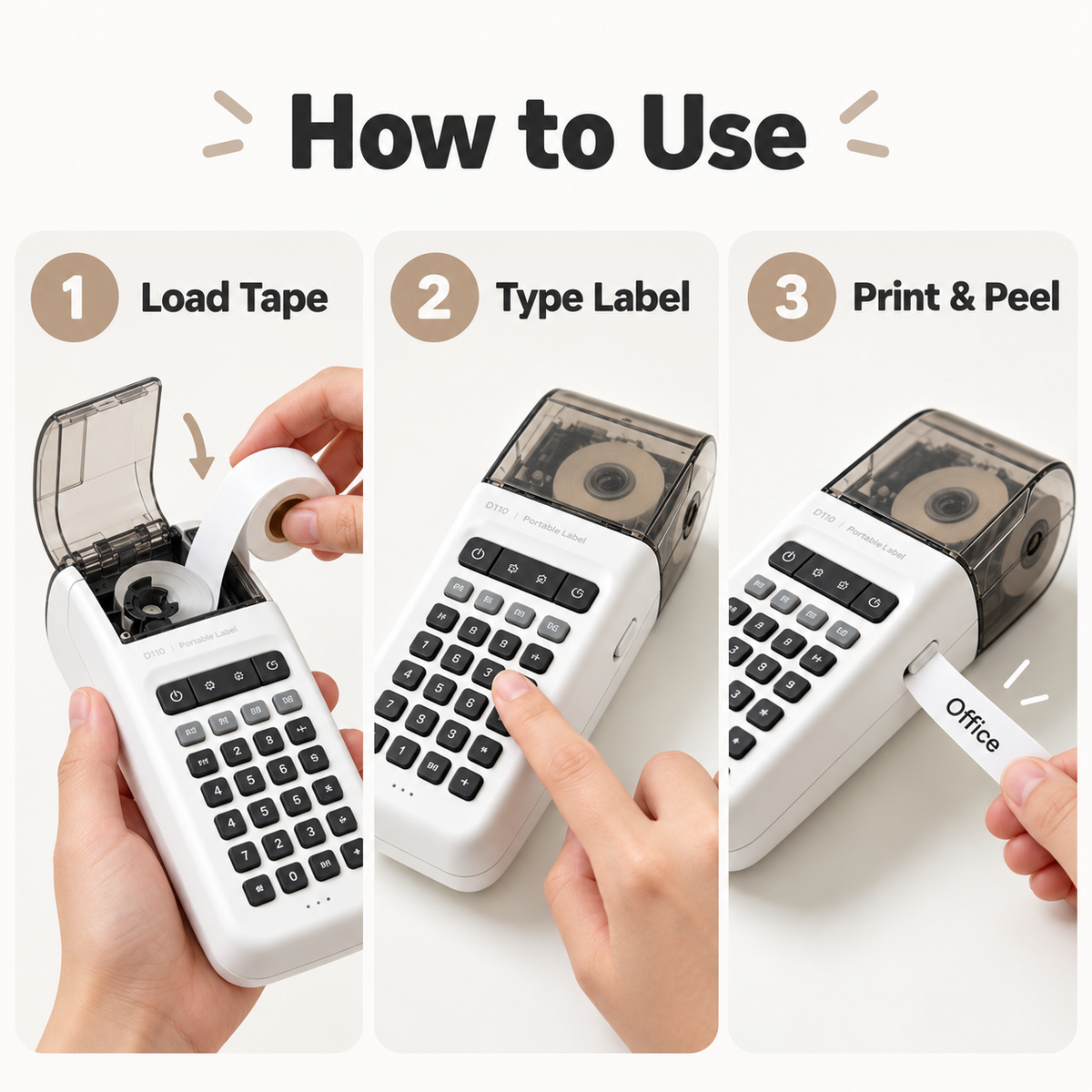 Ethanassociates Portable Handheld Thermal Label Maker Machine with Keypad