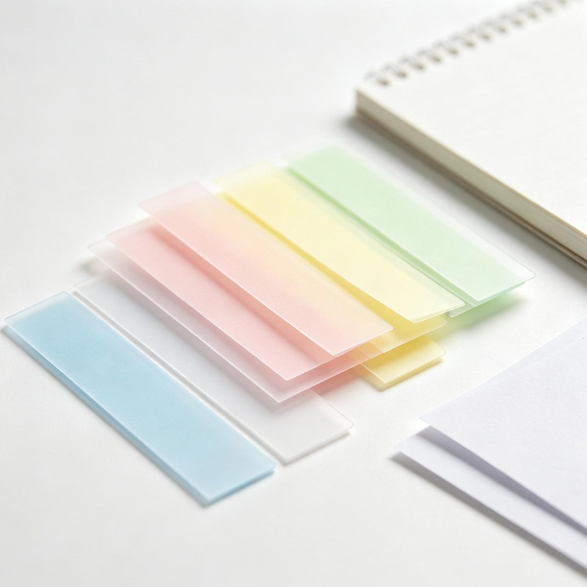 Ethanassociates Pastel Translucent Sticky Index Tabs, Clear Highlight Marking Strips for Page Marking