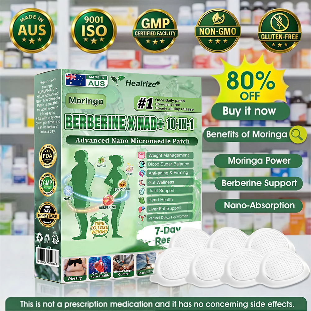 𝐎𝐟𝐟𝐢𝐜𝐢𝐚𝐥  𝐒𝐭𝐨𝐫𝐞 🇦🇺  |☘️🥰Healrize® Moringa · Berberine × NAD+ 𝟏𝟎-𝐢𝐧-𝟏 𝐀𝐝𝐯𝐚𝐧𝐜𝐞𝐝 𝐍𝐚𝐧𝐨 𝐌𝐢𝐜𝐫𝐨𝐧𝐞𝐞𝐝𝐥𝐞 𝐏𝐚𝐭𝐜𝐡 — 𝐎𝐧𝐜𝐞 𝐃𝐚𝐢𝐥𝐲, 𝐕𝐢𝐬𝐢𝐛𝐥𝐞 𝐑𝐞𝐬𝐮𝐥𝐭𝐬 𝐢𝐧 𝟕 𝐃𝐚𝐲