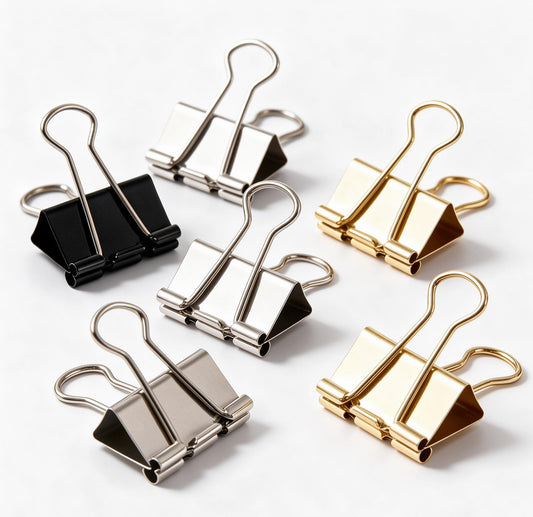 Ethanassociates  Assorted Metal Binder Clips, Multi‑Color Paper Holding Clips for Office & School Supplies