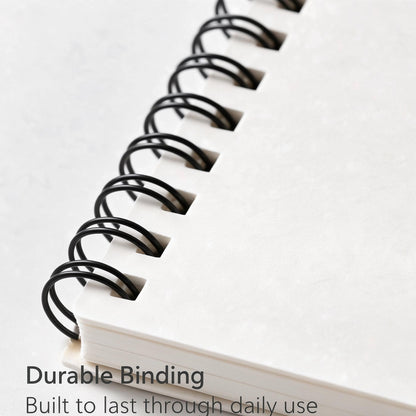 Ethanassociates White Cover Spiral Bound Notebook for Daily Note‑Taking