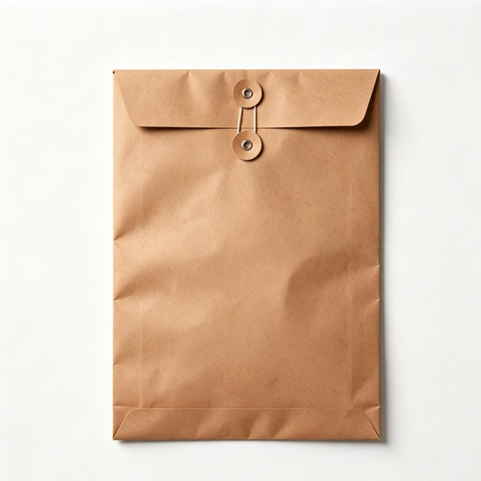 Ethanassociates Kraft Paper Envelope File Pocket, String‑Button Closure Paper Document Folder