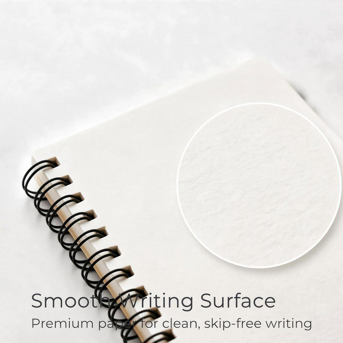 Ethanassociates White Cover Spiral Bound Notebook for Daily Note‑Taking