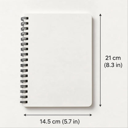 Ethanassociates White Cover Spiral Bound Notebook for Daily Note‑Taking