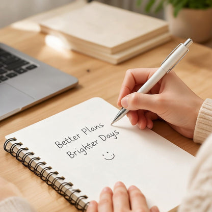 Ethanassociates White Cover Spiral Bound Notebook for Daily Note‑Taking