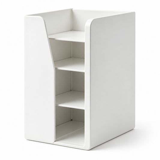 Ethanassociates  White Layered Desk Organizer, Multi‑Tier Desktop Storage Holder